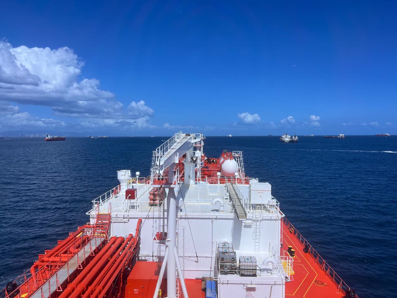 Gas tanker at sea
